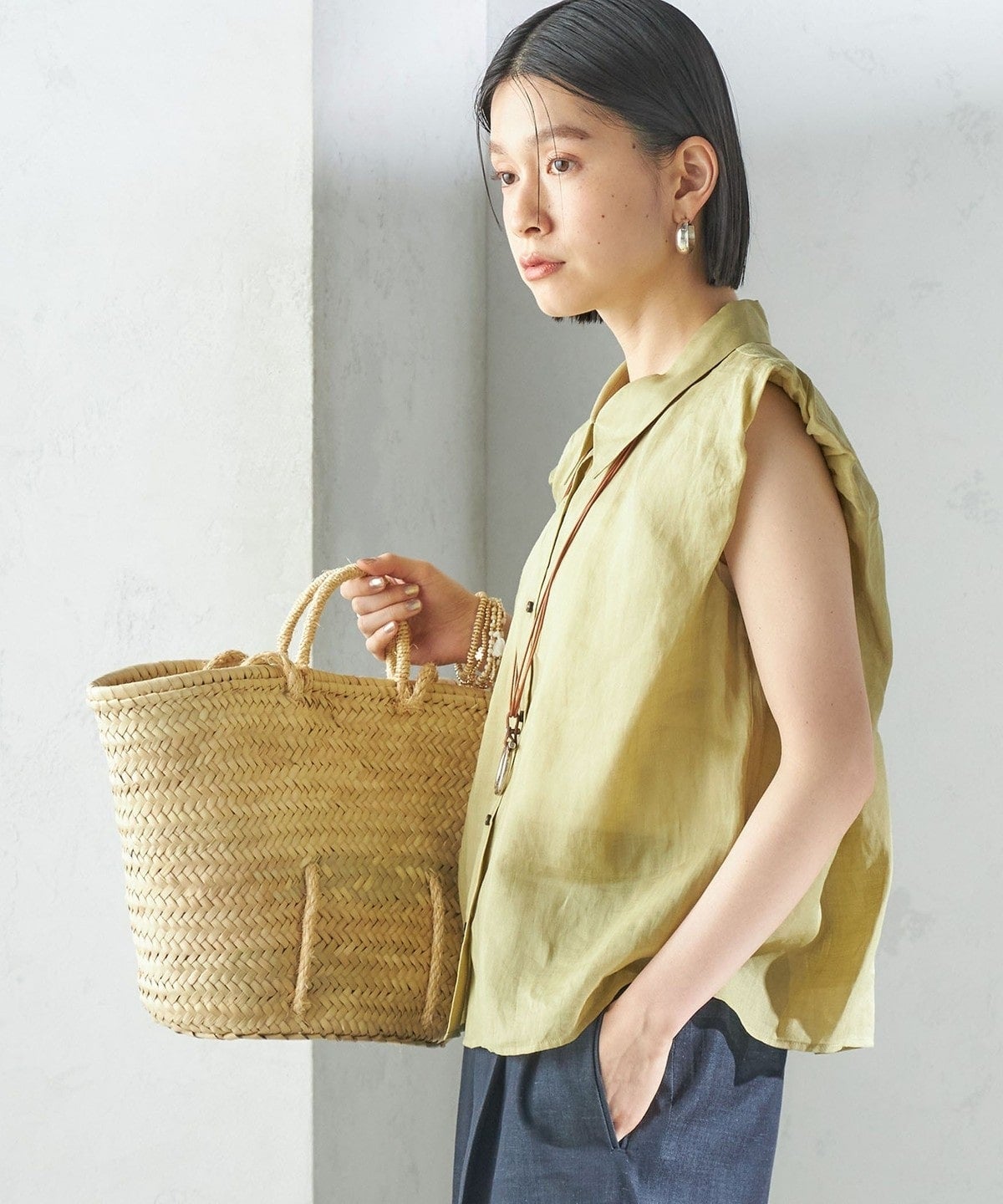 〈手洗い可能〉ラミー 4 ギャザー スリーブ ブラウス