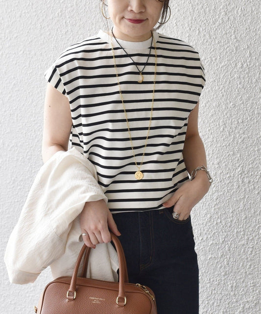 ALBINI オーガニックコットンボーダープルオーバー