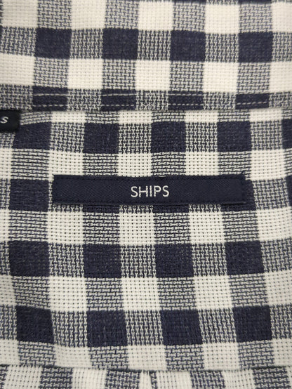 SHIPS: 防シワ・吸水速乾 ギンガムチェック ボタンダウン 半袖 パナマ シャツ