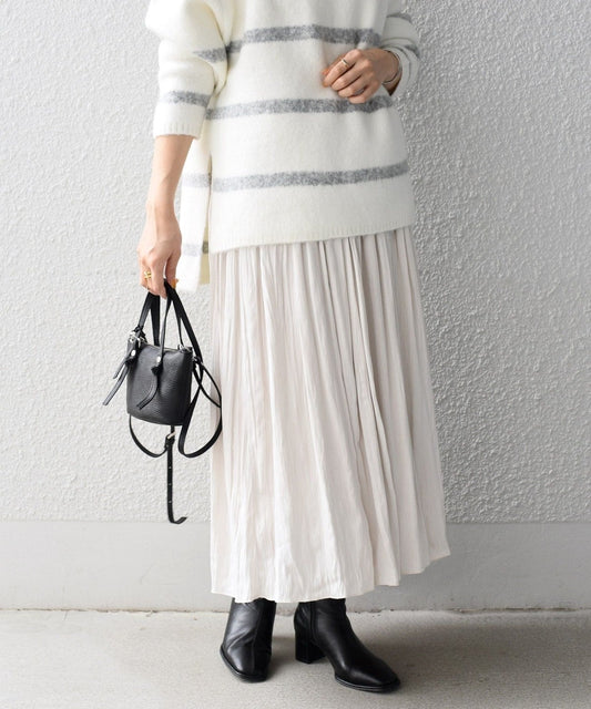 〈手洗い可能〉サテンギャザースカート