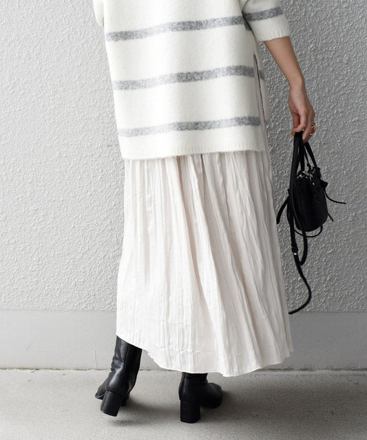 〈手洗い可能〉サテンギャザースカート