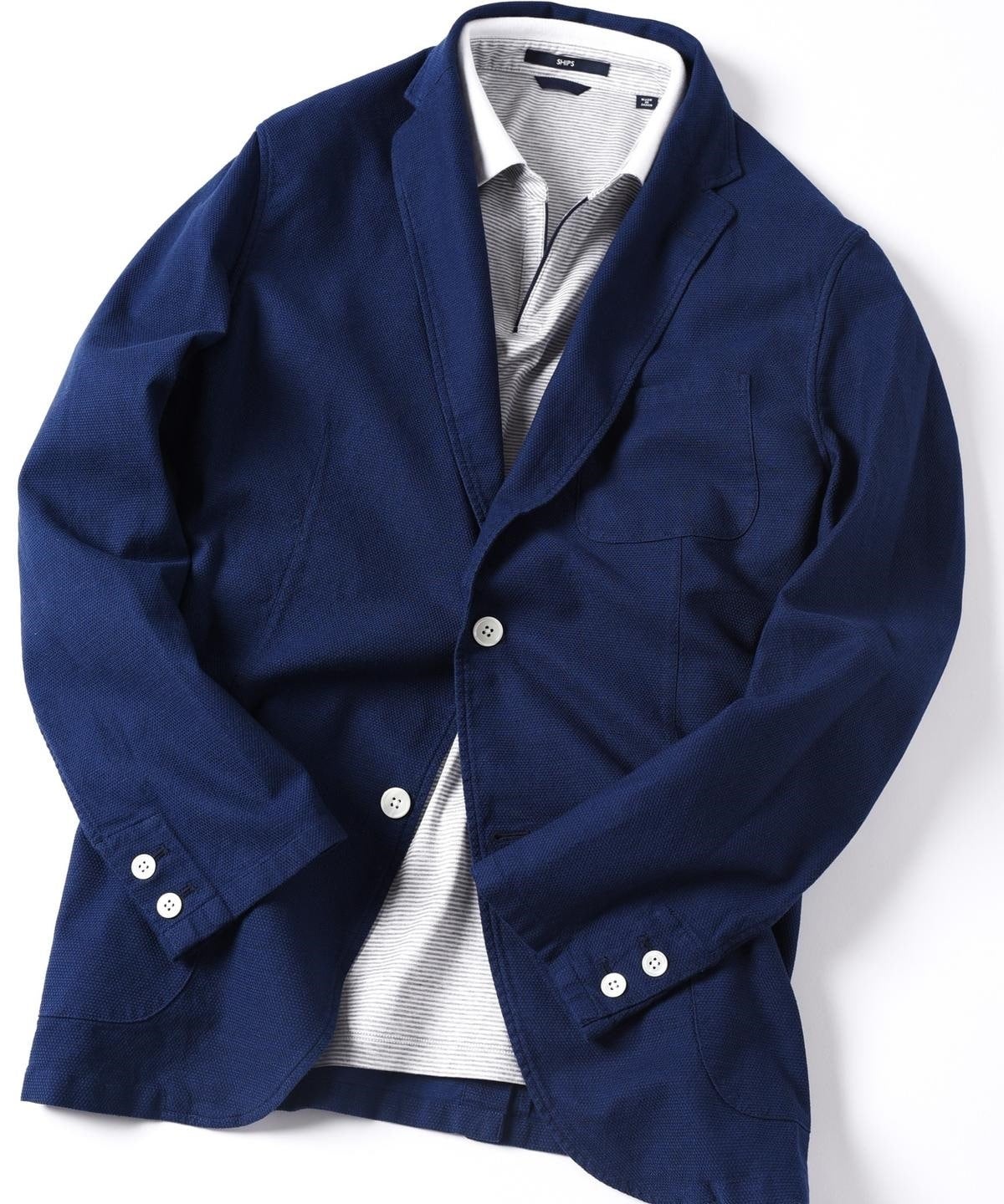 SHIPS: レノクロス 2ボタン エアリージャケット