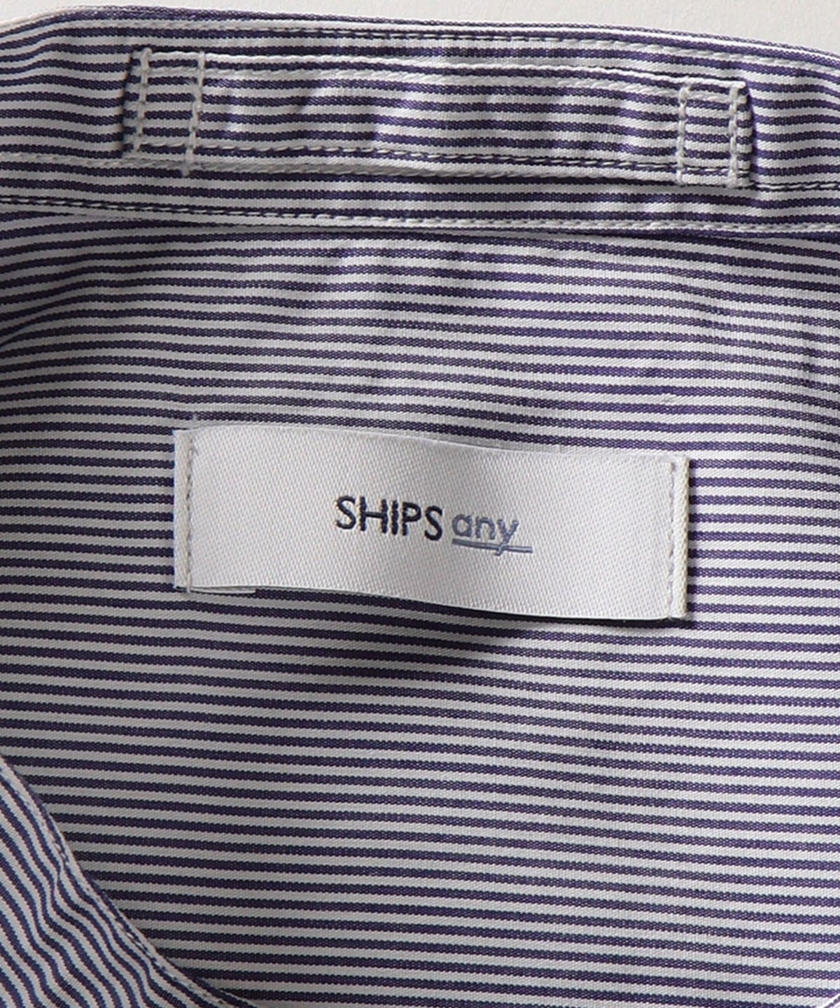 SHIPS any: バンドカラーシャツ ロングスリーブ