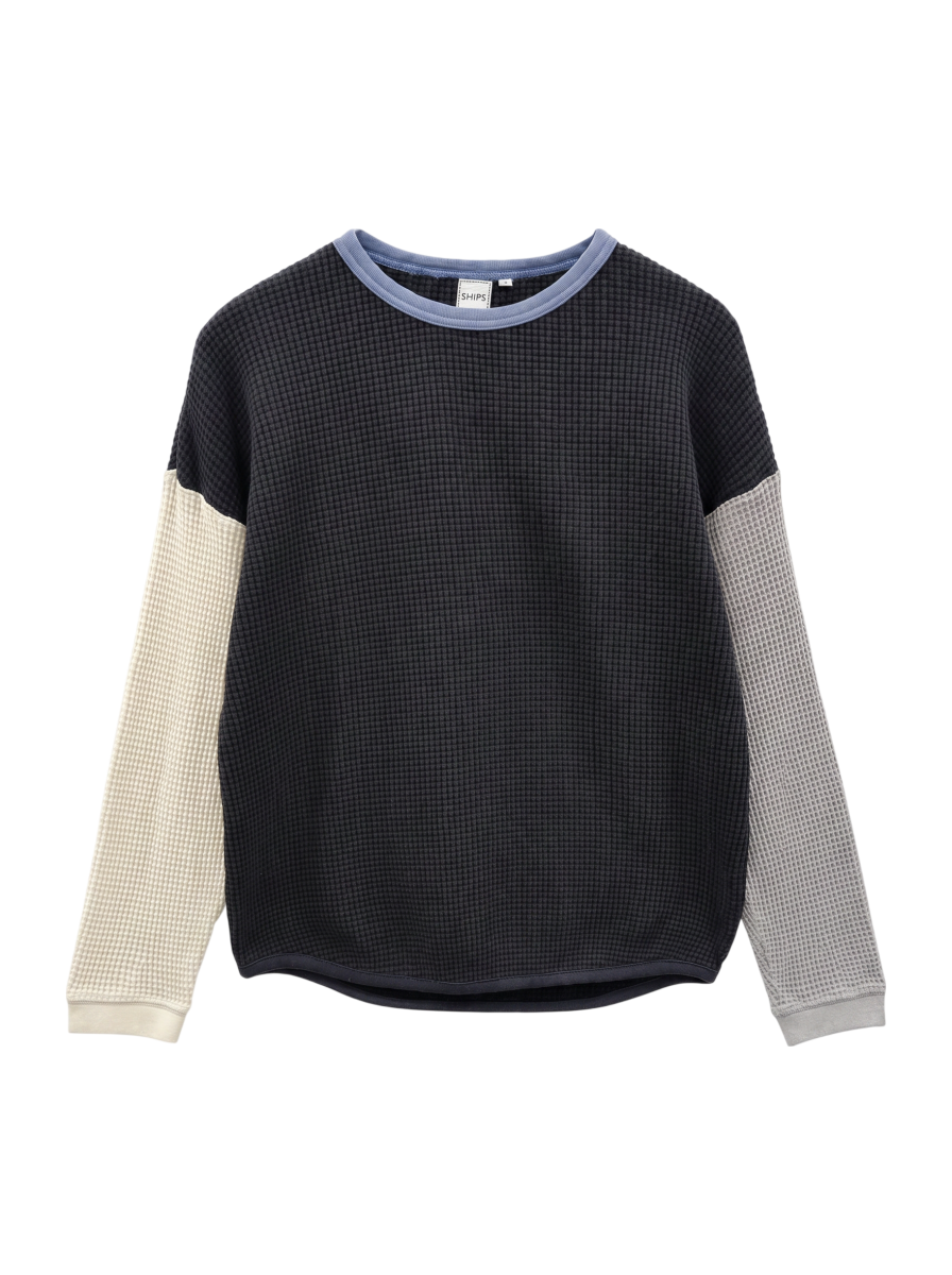 【WEB限定】SHIPS KIDS:100〜160cm / ビッグ ワッフル 長袖 カットソー