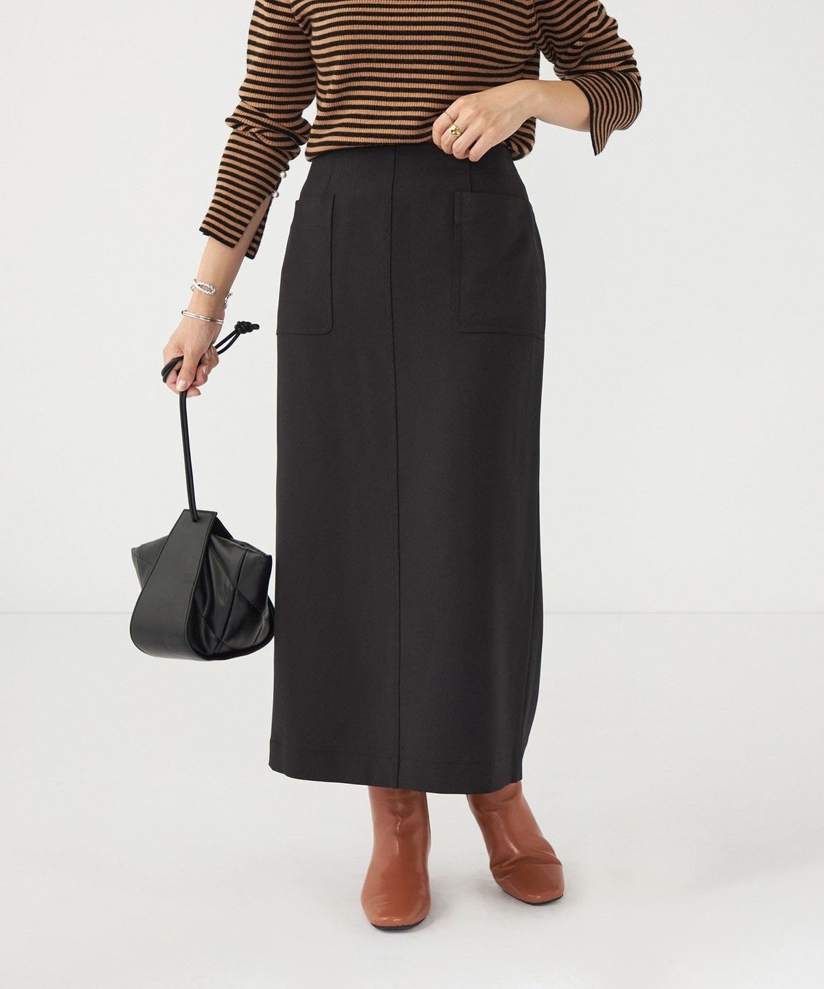 SHIPS any: 〈ウォッシャブル〉フロント ポケット Ｉライン スカート