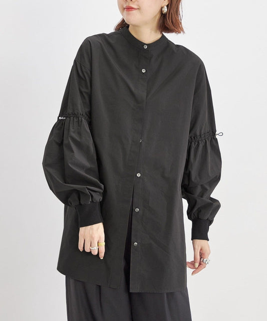 〈手洗い可能〉Wai+: スムース ポプリン デザイン スリーブ シャツ