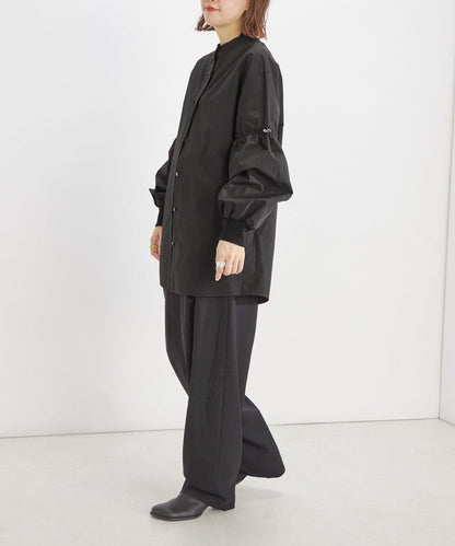 〈手洗い可能〉Wai+: スムース ポプリン デザイン スリーブ シャツ