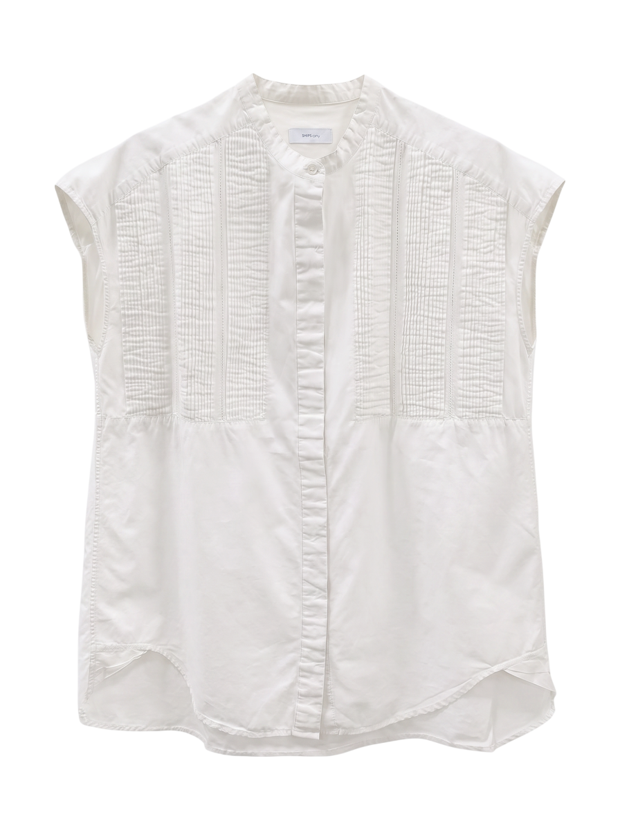 SHIPS any: ピンタック ロングシャツ〈ウォッシャブル〉