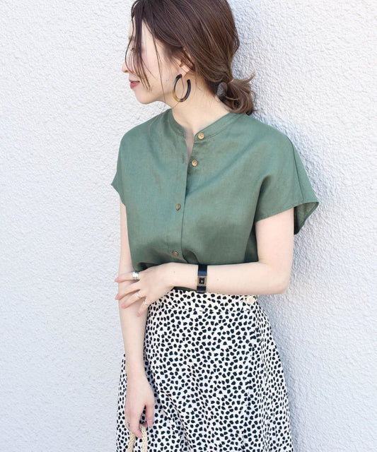 〈手洗い可能〉3WAYテレデランリネンブラウス