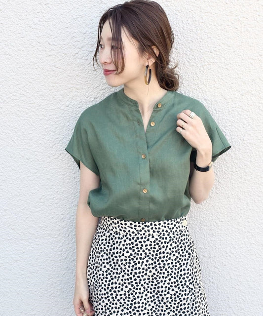 〈手洗い可能〉3WAYテレデランリネンブラウス