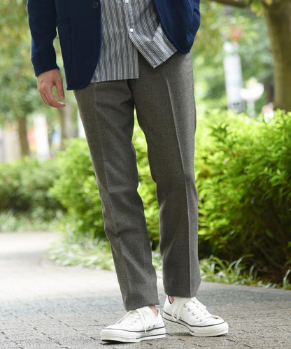 SHIPS: ウォッシャブル ウール ストレッチ ノープリーツ パンツ(チェック)