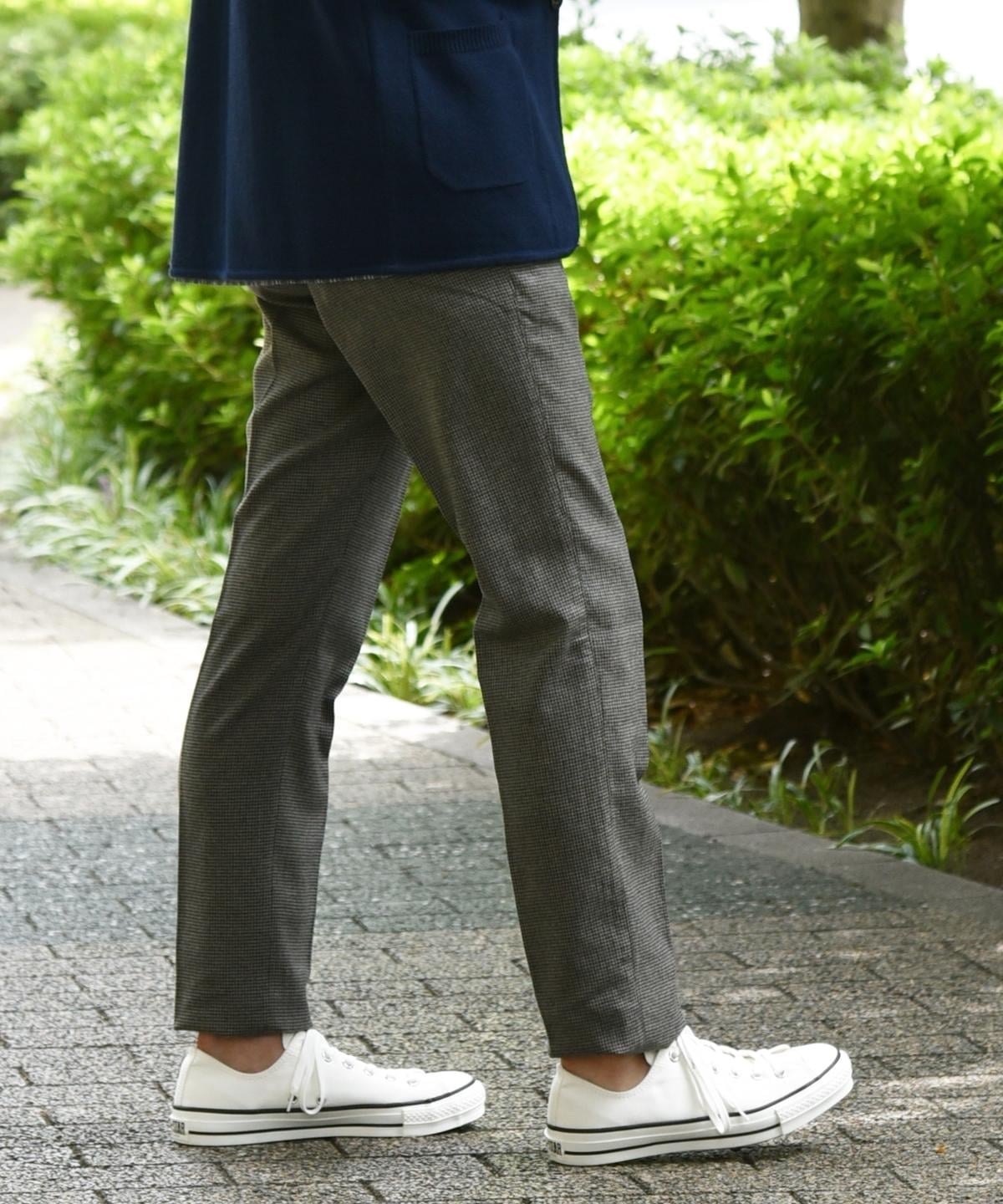 SHIPS: ウォッシャブル ウール ストレッチ ノープリーツ パンツ(チェック)