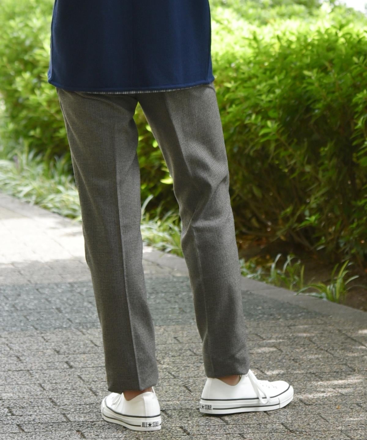 SHIPS: ウォッシャブル ウール ストレッチ ノープリーツ パンツ(チェック)