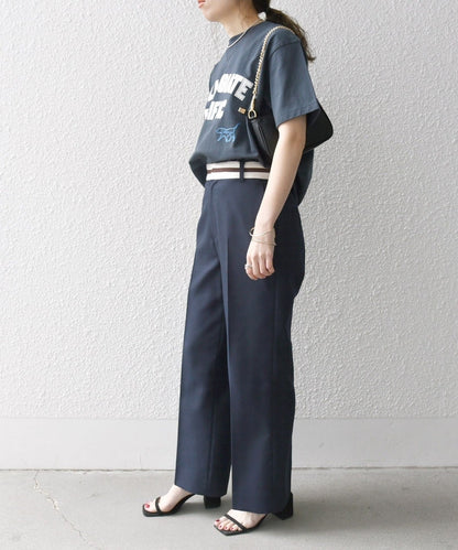 【SHIPS any別注】Collegiate Pacific:〈洗濯機可能〉V ガゼット プリント Tシャツ 24SS