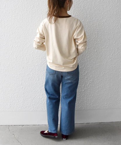 【SHIPS any別注】THE KNiTS: リンガーロゴ ロング スリーブ TEE