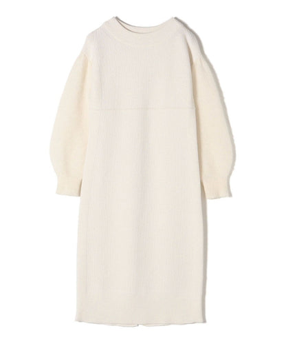 〈手洗い可能〉袖エアリー切替ロングニットワンピース