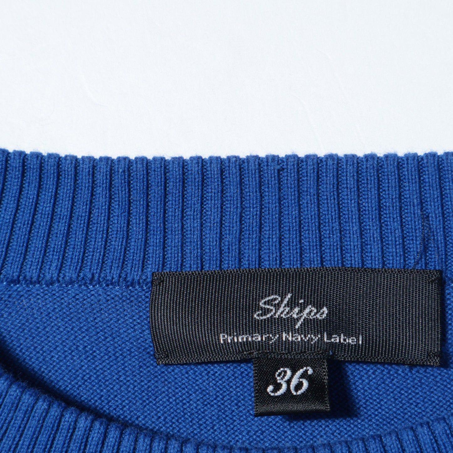 SHIPS Primary Navy Label:〈手洗い可能〉コットンスヴィンラグランプルオーバー