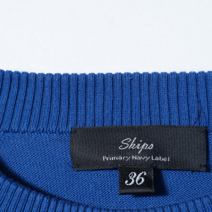 SHIPS Primary Navy Label:〈手洗い可能〉コットンスヴィンラグランプルオーバー