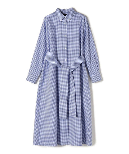 SHIPS Primary Navy Label:〈手洗い可能〉ギンガム チェック ボタンダウン ワンピース
