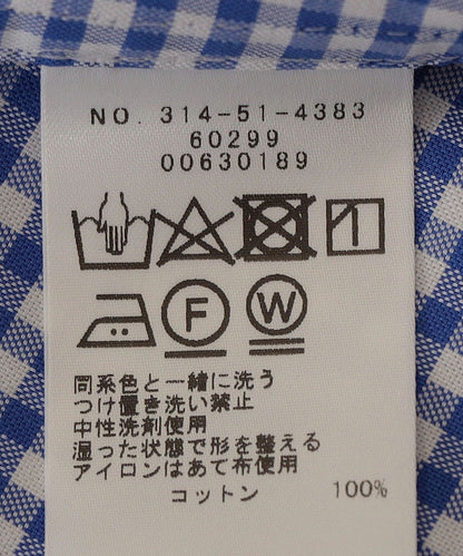 SHIPS Primary Navy Label:〈手洗い可能〉ギンガム チェック ボタンダウン ワンピース