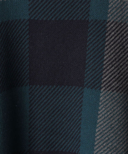 SHIPS:〈手洗い可能〉コットン カシミヤ チェック クルーネックニット
