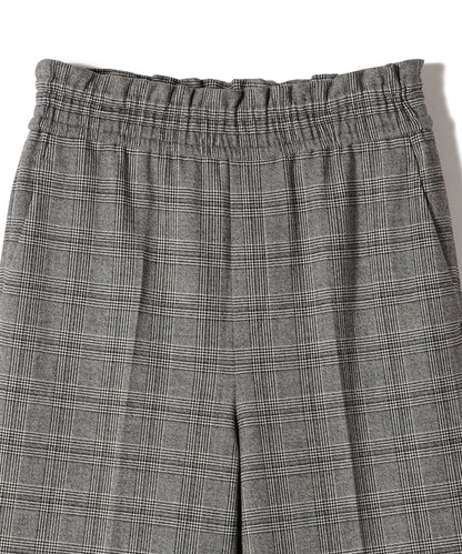 〈手洗い可能〉両面起毛 セミフレア チェック パンツ