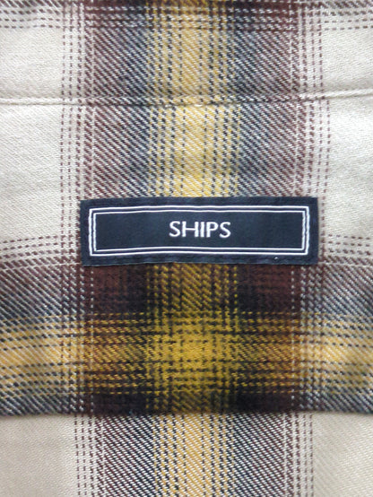 SHIPS: オンブレ チェック ボタンダウン ネルシャツ