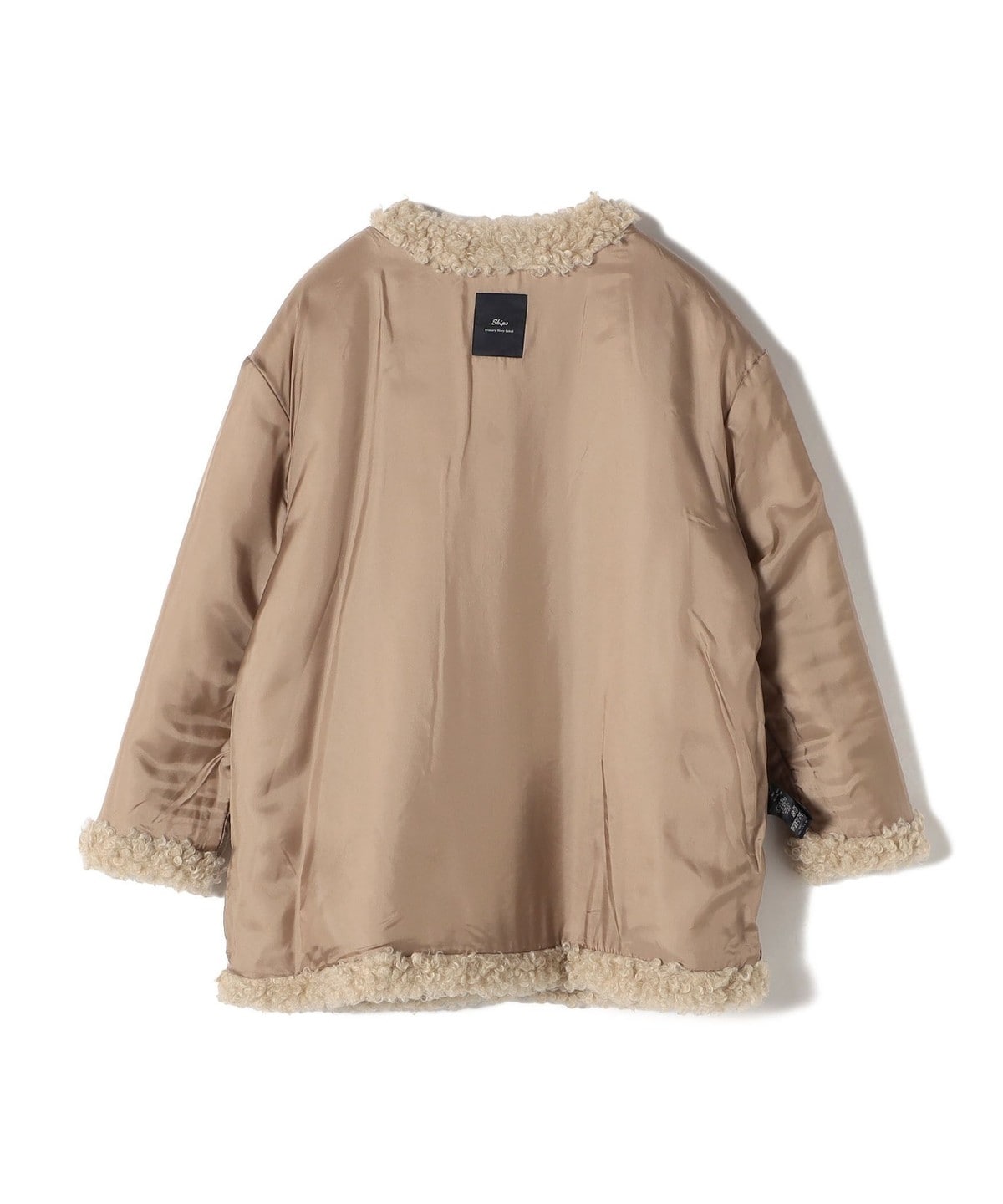 SHIPS Primary Navy Label:フェイク ファー ブルゾン