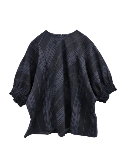 H:SHEER CHK PUFF DOLMAN