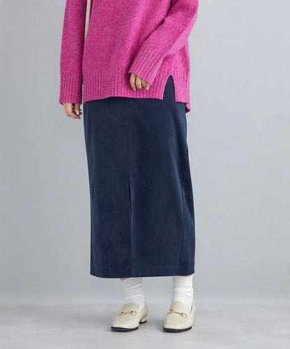 〈手洗い可能〉ストレッチ 細畝 コーデュロイ タイトスカート