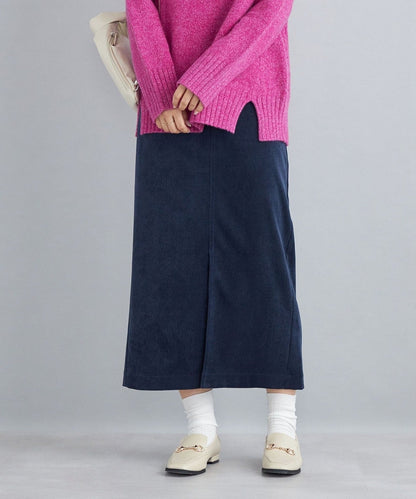 〈手洗い可能〉ストレッチ 細畝 コーデュロイ タイトスカート