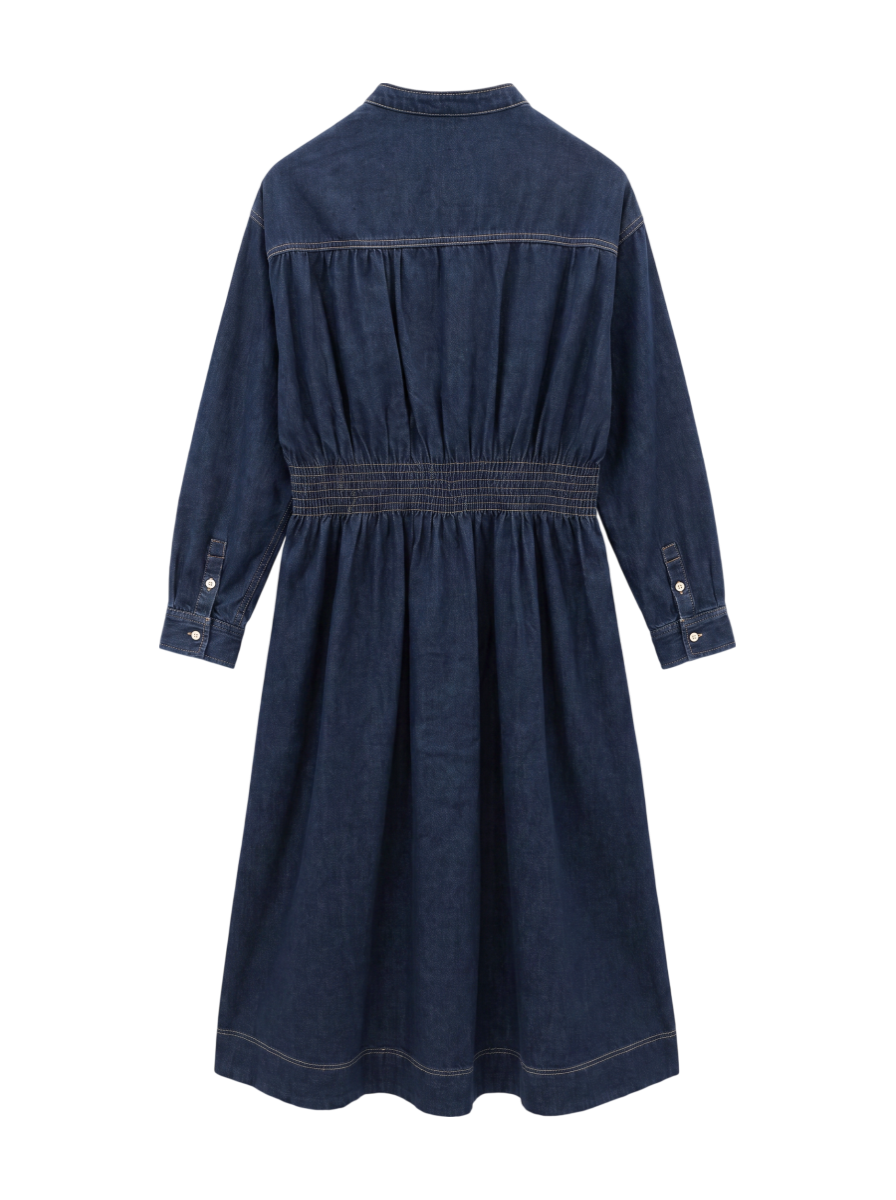 SHIPS any: シャーリング デニム ポケット ワンピース ［SHIPS any DENIM］