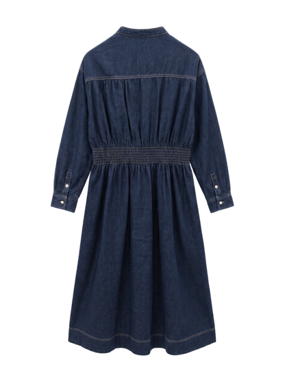 SHIPS any: シャーリング デニム ポケット ワンピース ［SHIPS any DENIM］