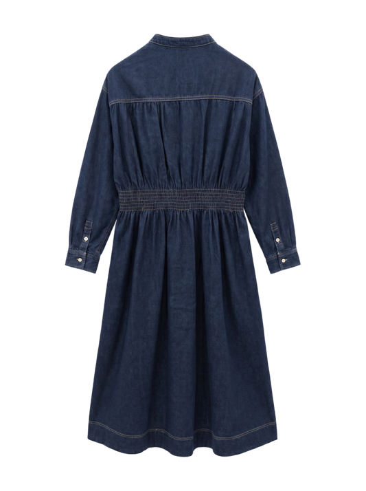 SHIPS any: シャーリング デニム ポケット ワンピース ［SHIPS any DENIM］