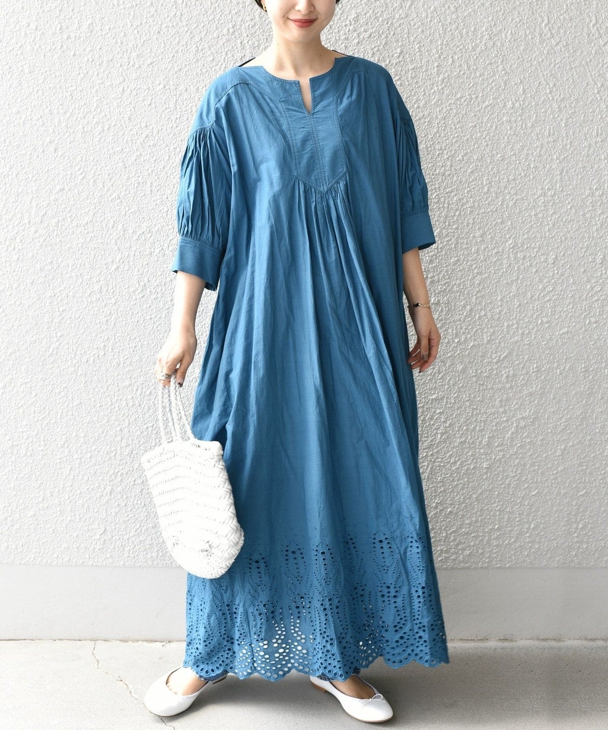〈手洗い可能〉シフリーエンブロイダリーワンピース