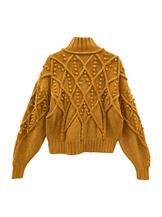 SAYAKA D:CABLE POMPOM SWEATER