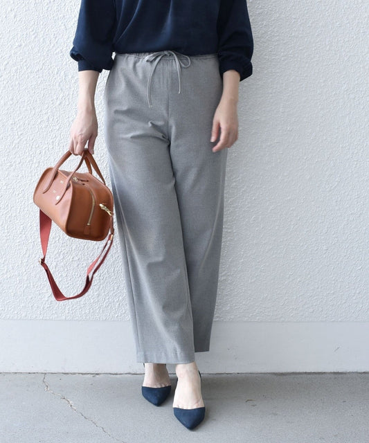 〈手洗い可能〉両面起毛ドロストパンツ