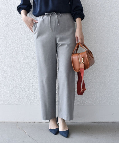 〈手洗い可能〉両面起毛ドロストパンツ