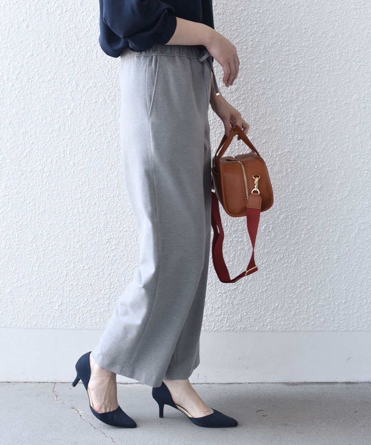 〈手洗い可能〉両面起毛ドロストパンツ