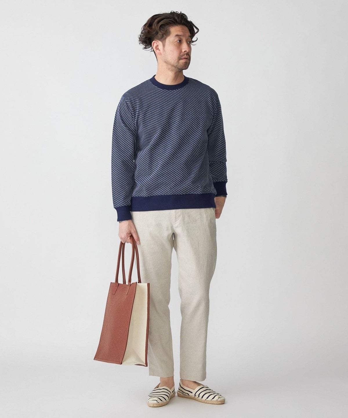 SHIPS: ジャカード バーズアイ ロングスリーブ カットソー (ロンT)