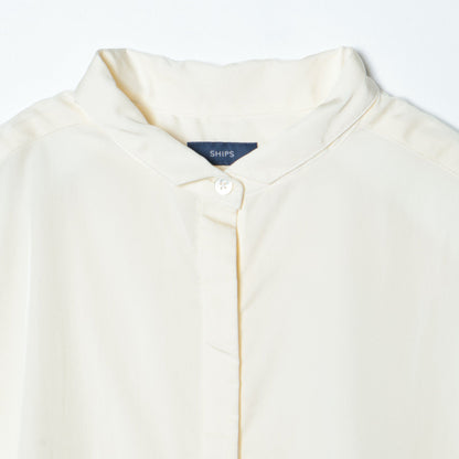 SHIPS:TENCEL TUCK S/S BL