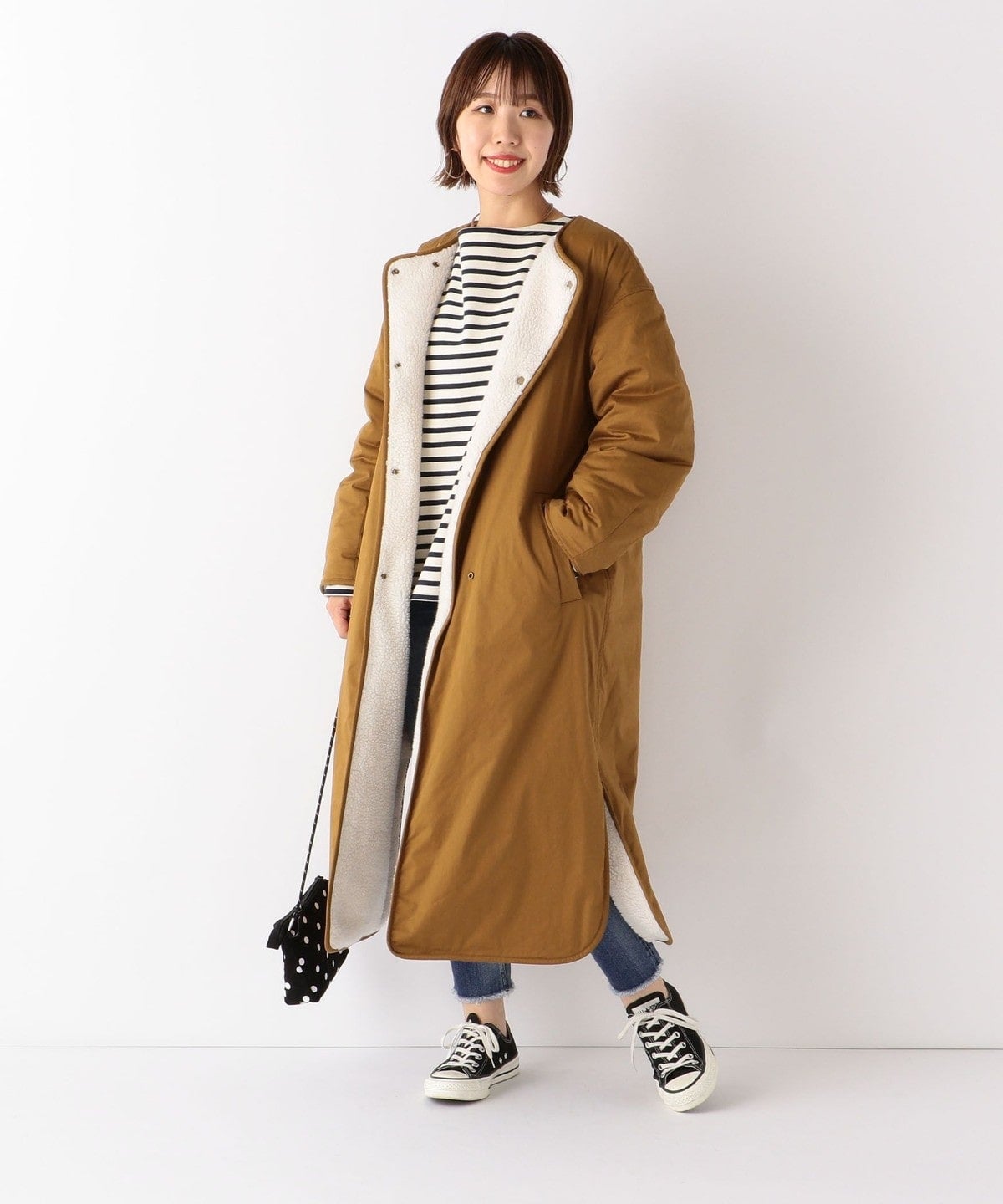 SHIPS any: ボア リバーシブル コート