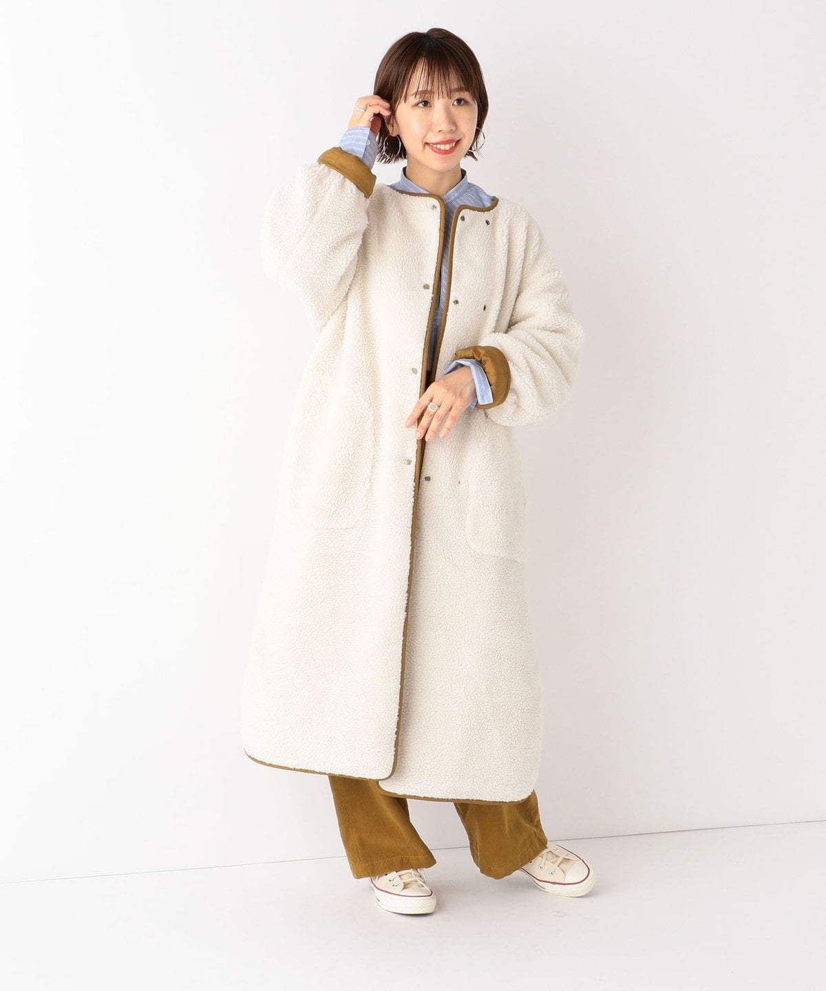 SHIPS any: ボア リバーシブル コート