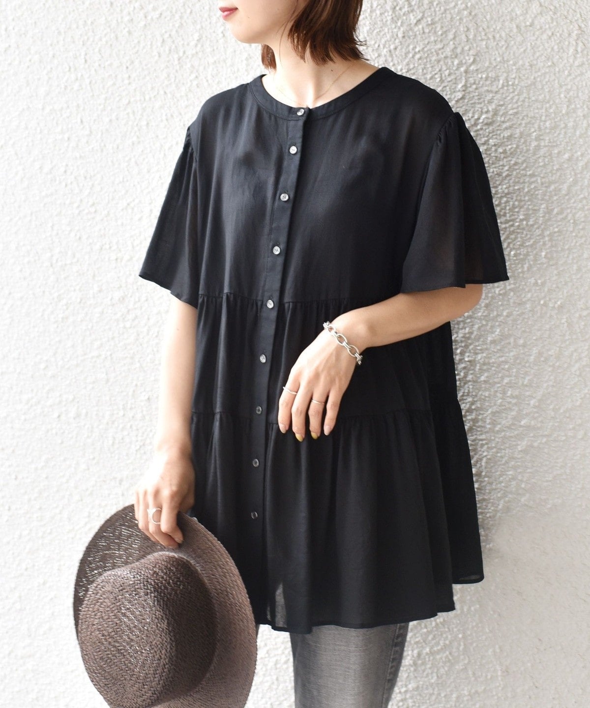 2WAY ガーメントティアードブラウス