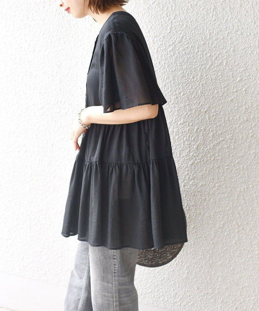 2WAY ガーメントティアードブラウス