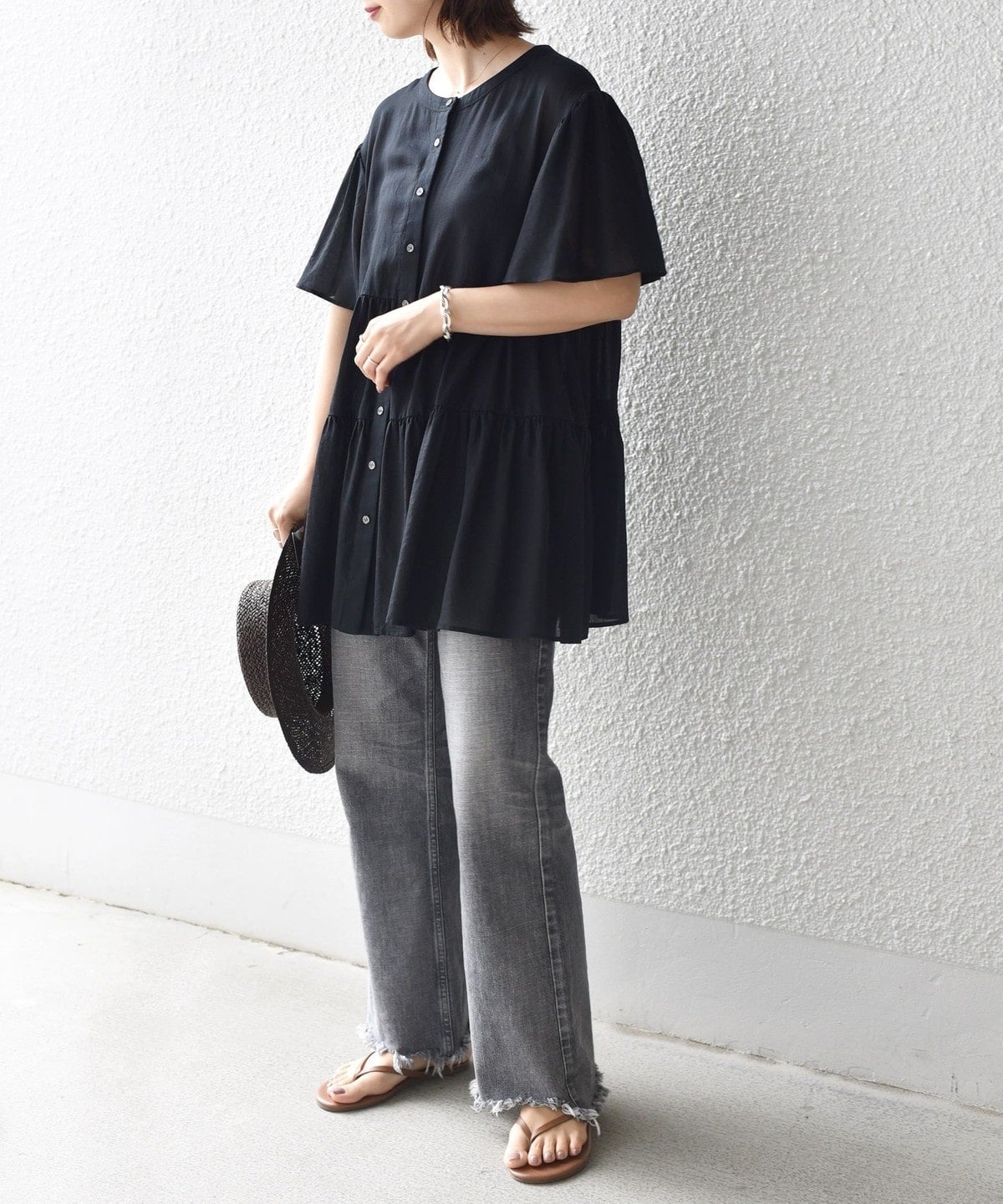 2WAY ガーメントティアードブラウス