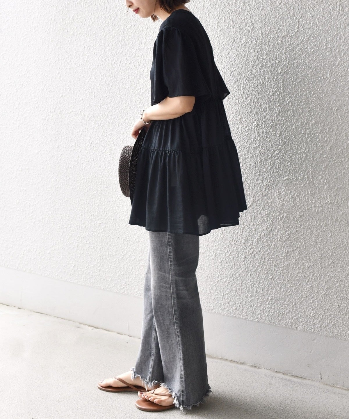 2WAY ガーメントティアードブラウス