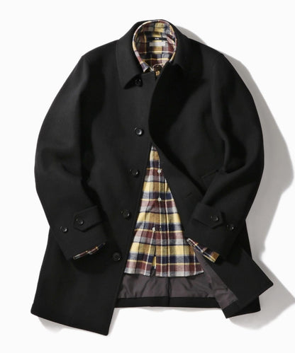 SHIPS: スーパー140'S 100%WOOL メルトン シングル ロング ピーコート