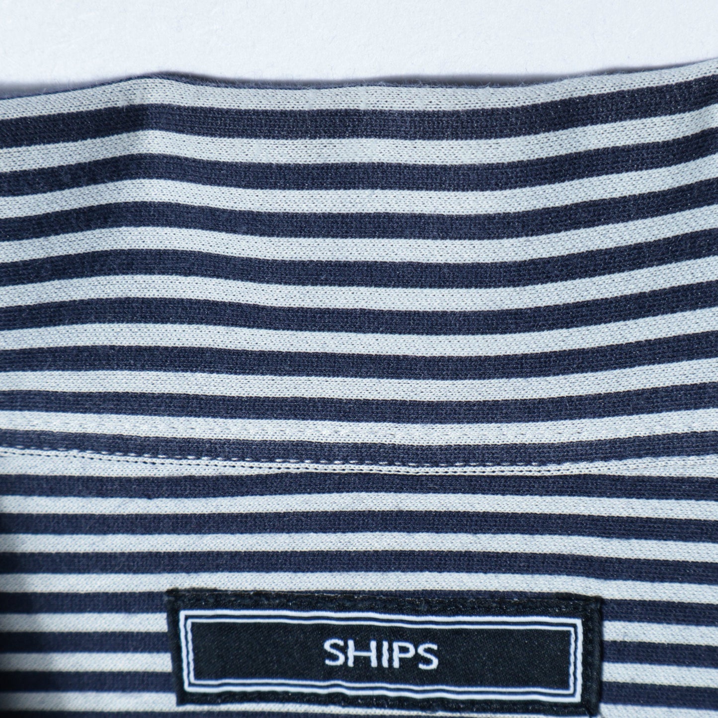 SHIPS:ALBINI ジャージー ストライプ イタリアン ワイドカラー シャツ