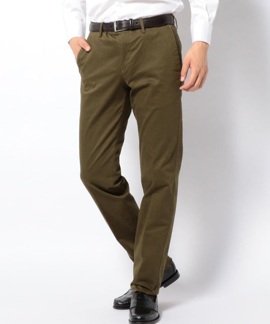 SD: 【ストレッチ】 コットン ドレスチノパンツ (オリーブ)